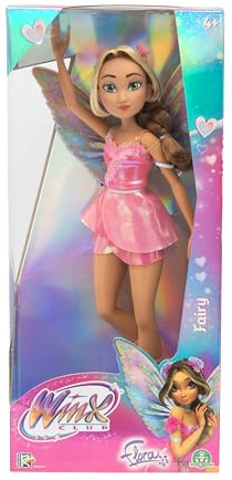 Winx – Flora Fata, Bambola 27 cm con Ali Removibili e Look da Fata della Natura, Snodata, Giocattolo per Bambina e Bambini dai 4 Anni in su
