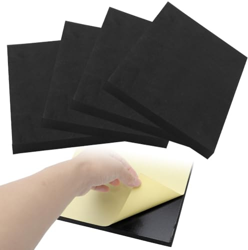 Lot de 4 plaques de mousse autocollantes en caoutchouc mousse avec dos adhésif - Tapis en mousse EVA antidérapant - Pour meubles, projets de bricolage, décoration (300 x 200 x 20 mm)