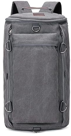 FUNSEED Canvas ryggsäck, axelväska med laptopfack, justerbara axelremmar, lämplig för vandring och resor