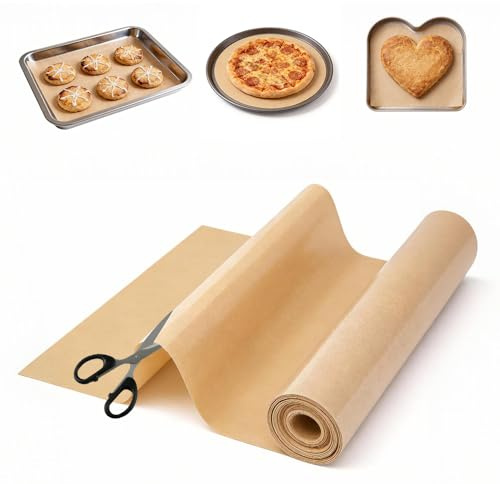 Wxeadu 30 x 250 cm, lámina de silicona para hornear, alfombrilla de silicona recortable, papel de horno reutilizable, papel de horno reutilizable, lámina antiadherente para hornear permanente, para