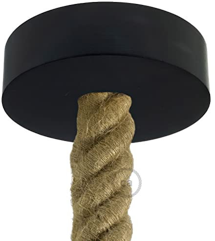 creative cables Kit rosone in Legno per cordone 3XL - Nero