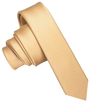 JEMYGINS Cravate Homme Doré en Soie 4CM Étroit Extra Silm Plusieurs Couleurs Disponibles de Formelle Compris Boîte(3)