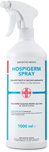 AIESI® Disinfettante spray pronto uso ad azione rapida per superfici dispositivi medici e riuniti odontoiatrici flacone da 1 litro HOSPIGERM SPRAY