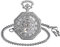 SUPBRO Damen Herren Taschenuhr Hexagon Analog Handaufzug Mechanische Kettenuhr Uhr mit Halskette Pullover Kette Silber