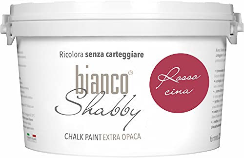 CHALK PAINT Rosso Cina per Mobili e Pareti - Pittura Shabby Chic Vintage EXTRA OPACA (2,5 Litri)
