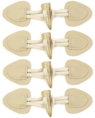 DHER KnöPfe Mit Verschluss Leder Buttons FüR Mantel Notizbuch Tasten KnöPfe Verschluss Jacken 4 Paar Knopf Pullover Windjacke Harz Knopf Mantel Knopf Horn Knopf Mode Rucksack Knopf Notebook (Weiß)