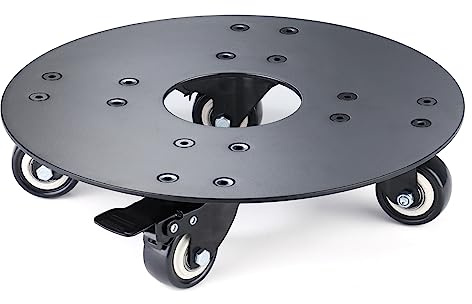 YUjieSTC Plant Stand with Wheels,3.0mm Thick Aluminum Alloy Plant Caddy with Wheels Heavy Duty, Rolling Plant Stand Holds 12 Inch and 500lbs(Black)