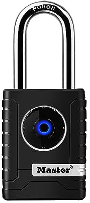 Master Lock Black Outdoor Bluetooth Smart Padlock with Keypad, Smart Locks for Tools, Gates, Sheds, 2-7/32 inches Wide, 4401LHEC