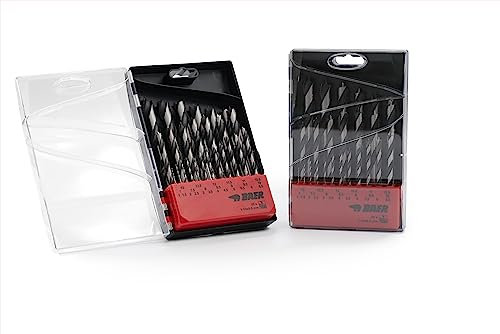 BAER Holzbohrer Set (25 tlg.) 1-13 mm - Holzbohrersatz - Holzspiralbohrer - Holzbohrerset - Bohrer Set - Bohren in Holz - Spiralbohrer - Bohrkörper aus Werkzeugstahl C45 - präzise Zentrierspitze