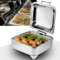 6L Chafing Dish Elettrico, Scaldavivande Elettrico Acciaio Inox, Contenitore Termico per Alimenti Caldi per Buffet, Banchetti, Feste in Casa, Temperatura Regolabile (30-80 °)