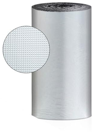 Rouleau D'isolation Auto-Adhésif Réfléchissant en Mousse D'aluminium 5mm D'Épaisseur, Isolant Thermique Aluminium Reflecteur Panneau Reflechissant Radiateur pour Sol, Toit, Portes de Garage ( Size : 1