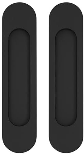 Qeapug 2 Piezas Tirador Puerta Corredera Adhesivo, Tiradores Puertas Correderas, Tiradores de Puerta de Granero Corredera, Manilla Puerta Aluminio para Puertas Corredizas Ventanas Armario, 180mm