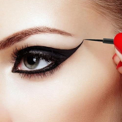 GOOD STUFF Confezione da 6 Pennelli per Eyeliner Riutilizzabili - Lunghezza 10 cm - Con Tappo Protettivo per Setole - Precisione e Igiene Garantite