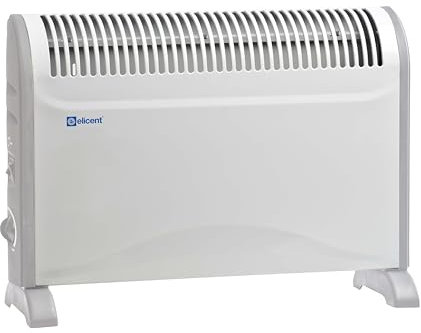 ELICENT | Caldo 2000 Termoconvettore a Convezione con Tre Livelli di Potenza 750/1250/2000 W, Termostato Regolabile, Superficie Riscaldata 20m²