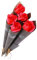 DHWEKU 5 Stück Rot Künstliche Rosen, Künstliche Flanellblumen, Künstliche Blumen, Einzelne Langstielige Blumen, Realistische Dekorative Blumen für Hochzeit, Haus, Garten, Dekoration