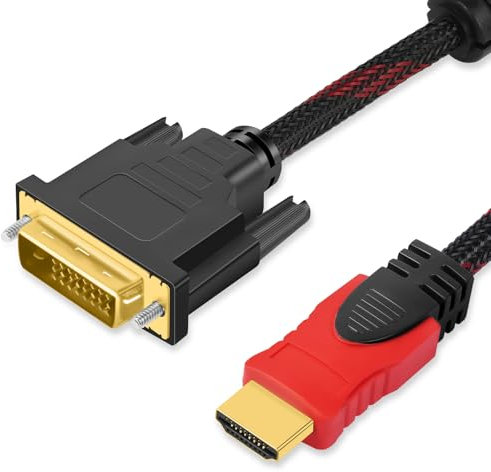 AXFEE HDMI auf DVI Kabel, 4 K, 1,5 m, DVI auf HDMI, bidirektional, 24 + 1 Pin, 25 + 1 Pin, kompatibel mit Projektor, Laptop, TV, PC, DVD-Player