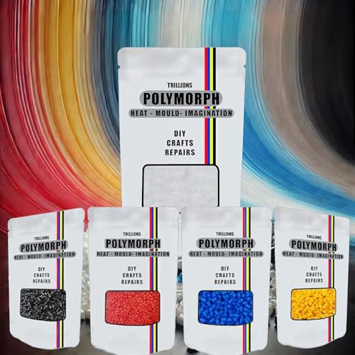 Polymorphe moulé à la main | Thermoplastique | Blanc, rouge, noir, bleu, jaune – Utilisations illimitées – Artisanat, réparation de bricolage, modélisation, prototypes