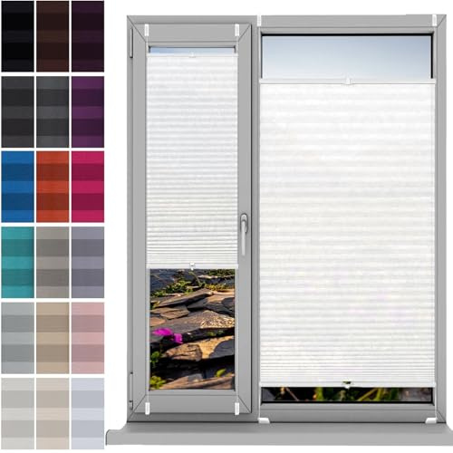 Plissé - Tenda plissettata 82 x 205 cm, senza fori, opaca, con clip, per finestre, design elegante, facile da installare, versatile, decorazione per la casa