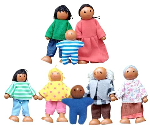 Små Figurer av Människor, Miniatyr Dockhus med Familjens Dockor, Små figurer föreställer människor till dockhus, Passar för småbarn och barn, pojkar och flickor, barn i förskoleåldern, födelsedagar, j