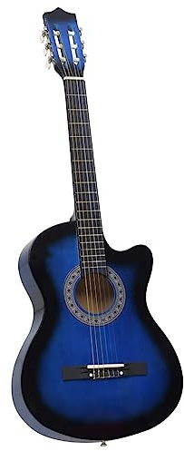 vidaXL Westerngitarre Cutaway mit 6 Saiten Blau-Schattiert 38 Western Akustikgitarre Gitarre Konzertgitarre Saiteninstrument Musikinstrument