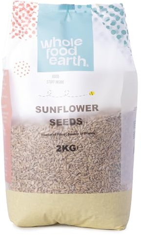 Wholefood Earth Sunflower Seeds 2 kg | Hulled Sunflower Kernels | Source of Protein | GMO Free | Vegan