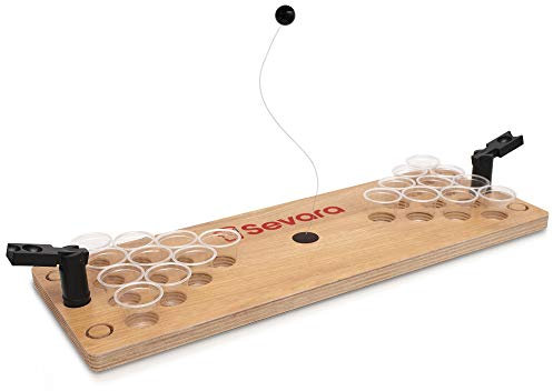 Sevara Mini Beer Pong Tisch mit 100 Becher und Ersatzteile als Geschenkidee zum Vatertag | Ideal für Feste, Partyspiel, Geschenk für Männer