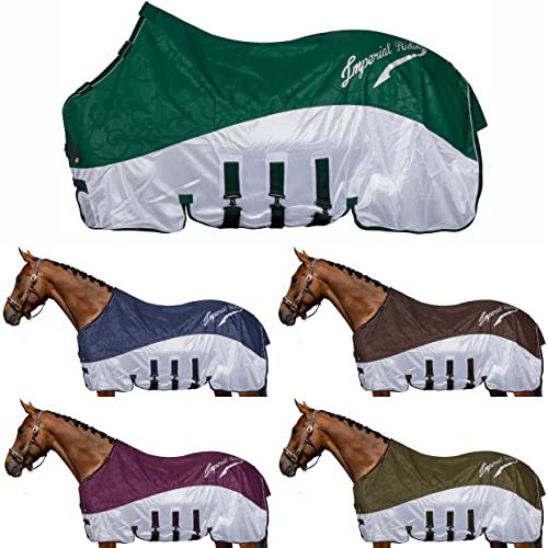Imperial Riding Regen- & Fliegendecke IRHSuper-Dry 2-in-1-Decke ohne Halsteil, wasserabweisenden Deckschicht, Fliegenschutz durch atmungsaktives Mesh-Material, inkl. Bauchklappe, Navy, 165