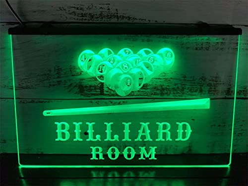 PEPDRO Letrero LED de neón Personalizado for Sala de Billar, Luces de neón for Fiesta de Billar USB for decoración de Pared, Luces nocturnas, Naranja, 40x30cm (Color : Green)