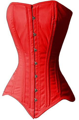 Naveed Corsé de algodón para mujer, corsé de algodón resistente, para reducir la cintura y entrenar la cintura, rojo, 38
