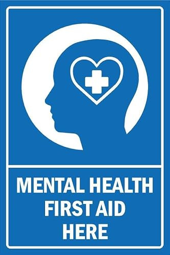 Mental health first aid here, informational sign - 1mm flexible Plastic sign (300mm x 200mm)