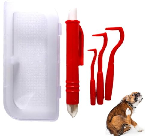 Kit de removedor de garrapatas, 4 pinzas quitagarrapatas, pinzas y ganchos, eliminación de garrapatas en segundos, eliminador de garrapatas para perros, gatos y humanos