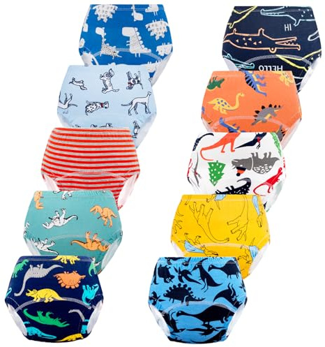 JackLoveBriefs Töpfchen Trainingshose, 10 Stück Baumwolle Töpfchen Trainingshose Kinder 4-5 Jahre(Farbe: Mehrfarbig, Gr.L)