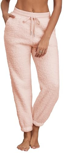 Famulily Dick Teddy Hose Damen PlüSch Joggpants Elegant Winter 2024 Neu Warme Jogginghose Rosa L