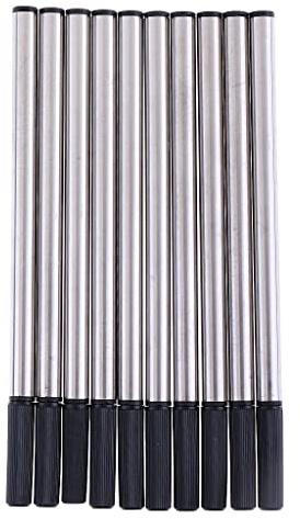 10 Stück 0,5 mm Feder Metall Tintenroller Gelschreiber Zeichen Stift Minen Schwarz