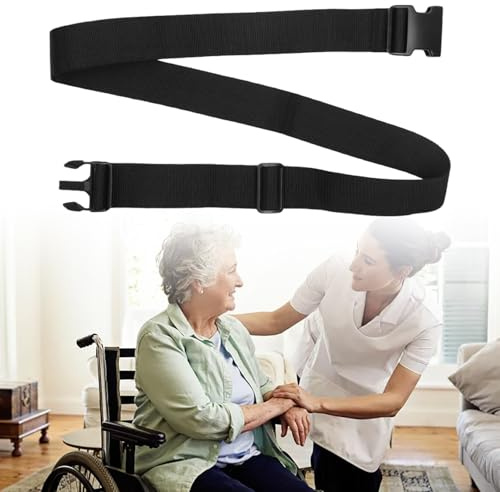 Rullstol säkerhetsbälte bälte för rullstol rullstolsbälte spännrem justerbart säkerhetsbälte för rullstol funktionshindrade patienter äldre människor svart 5 x 160 cm