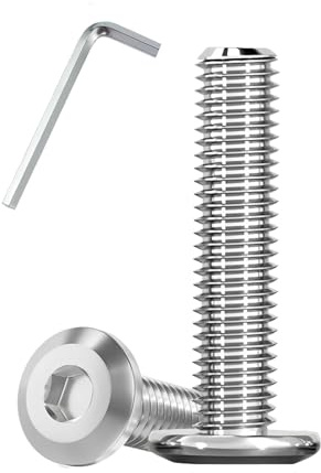 Metuja 1/4-20x1-1/2 Flat Head Hex Socket Cap Screws Bolts,304 Stainless Steel Fully Threaded Machine Screws with Hex Key (20PCS) Corrosion-Resistant for Furniture/Machinery