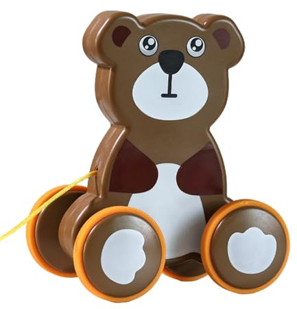 Giocattolo da traino, giocattolo scorrevole – simpatico giocattolo push-pull a forma di animale – diversi stili di gioco, pneumatici silenziosi, giocattolo educativo e bilanciamento, promuove lo