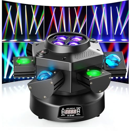 120W Moving Head DJ-ljus, 6-armars festlampor inomhus med fjärrkontroll, RGBW LED-scenljus för bröllopsdiscofest och Live House