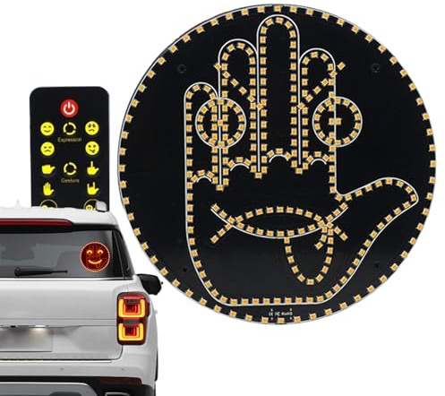 TYUKXJH Luce Di Espressione A Led Per Auto, 14,4x14,4x2,3cm, Luces For Gesti Della Mano Con Telecomando, Auto Espressione Luce Per Autos, Per Spostamenti Quotidiani Viaggi Guida Notturna C