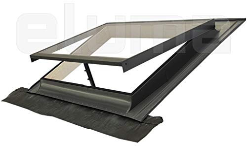 Lucernario - Finestra per tetto BASIC VASISTAS Vetro singolo Temperato 4 mm/Finestra per uscita sul tetto/Made in Italy (55x45 Base x Altezza)