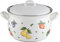 RIESS 0166-068 Fleischtopf mit Deckel 20, COUNTRY - FRUIT GARDEN, Durchmesser 20 cm, Inhalt 3,5 Liter, Höhe 20 cm, Emaille, weiß mit Fruchtdekor, Induktion