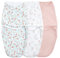 aden + anais essentials Easy Swaddle™ wrap, Baby-Pucksack für mühelos pucken, Wickel-Pucktuch aus 100% Baumwolle für Neugeborene, 4-6 Monate, 1,0 TOG, 3er-Pack, Fairy Tale Flower