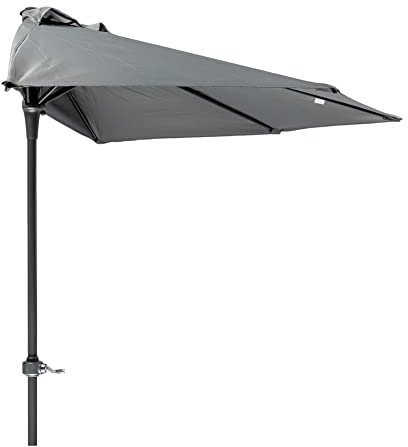 MaxxGarden Balkonschirm Ø 250 cm – Halbrund – Marktschirm - UV-Schutz bis – Gartenschirm – Terrassenschirm - ohne Ständer - für Garten, Balkon und Terrasse - Taupe