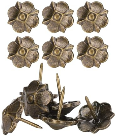 Upholstery Tacks 20PCS, 20mm Furniture Upholstery Nails Flower Design Decorative Tack Vintage French Push Pin for Furniture Decorative