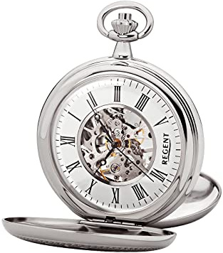 Regent Taschenuhr aus Metall in der Farbe Silber-Grau Open Dial 51 mm, 11340148
