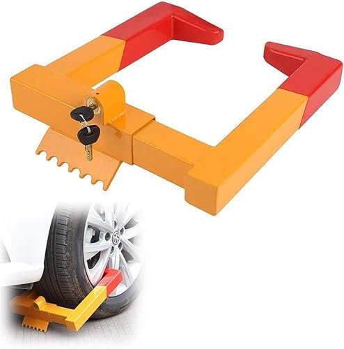 QIANMEI Radschloss Robustes Auto-Radschloss, Diebstahlsichere Auto-Radklemme for Den Außenbereich, Autoreifen-Verriegelungsset for Wohnmobile, Autos, SUVs Und LKWs, Schützen Sie Ihr Auto