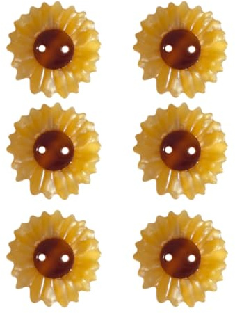 Sunflower Buttons for Crafts,Acetate Buttons for Sewing,Novelty Button for Clothes,Pack of 6