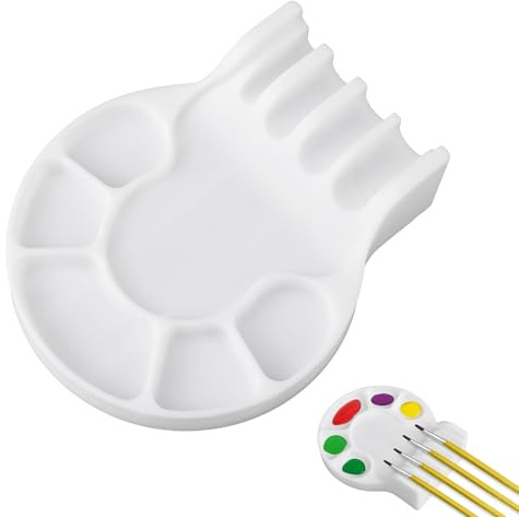 Fukaisu Poggia Pennelli Pittura, Supporto Pennelli per Acquerelli Multifunzionale e Resistente in Silicone Pratico Accessorio Pittura Adatto per Olio e Acquerelli (Bianco)