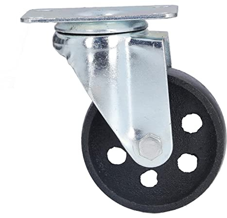 Rueda giratoria de 3,5 pulgadas, rueda de hierro fundido de alta resistencia, doble rodamiento, carro de rodamiento suave, accesorio para aeropuertos, hoteles, almacenes, negro,