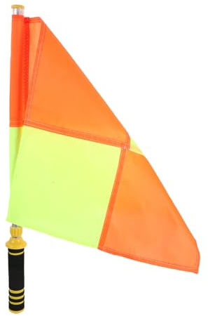 SKISUNO Bandiera per arbitro di calcio - Bandiera a scacchi per arbitro con asta in metallo e materiale in cotone - Accessori per gare sportive da competizione per guardalinee di calcio e rugby